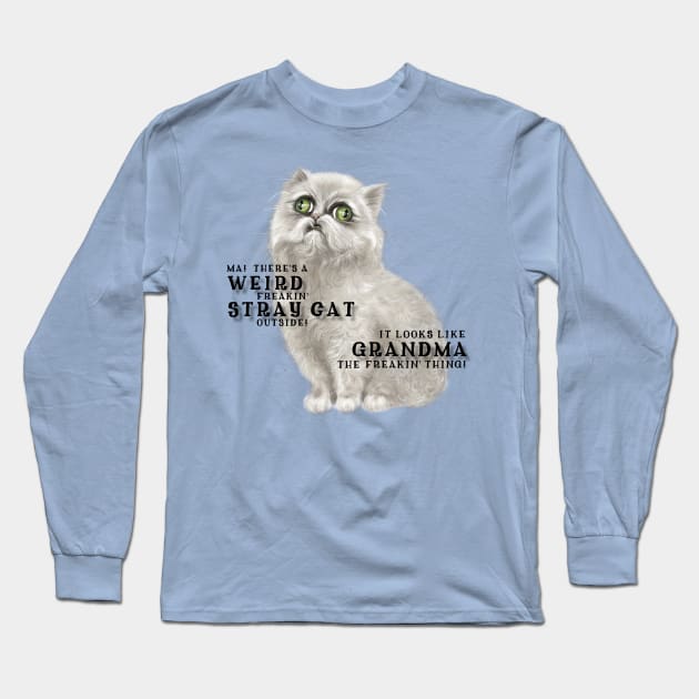 Weird Cat Long Sleeve T-Shirt by Ladycharger08